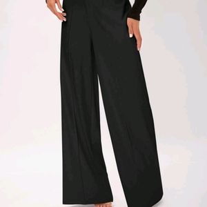 Shein Wide leg dress pants w belt loops and button up sz large  16" waist